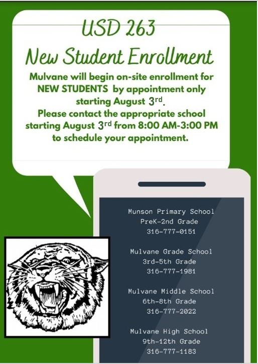 Mulvane School District USD 263 New Student Information